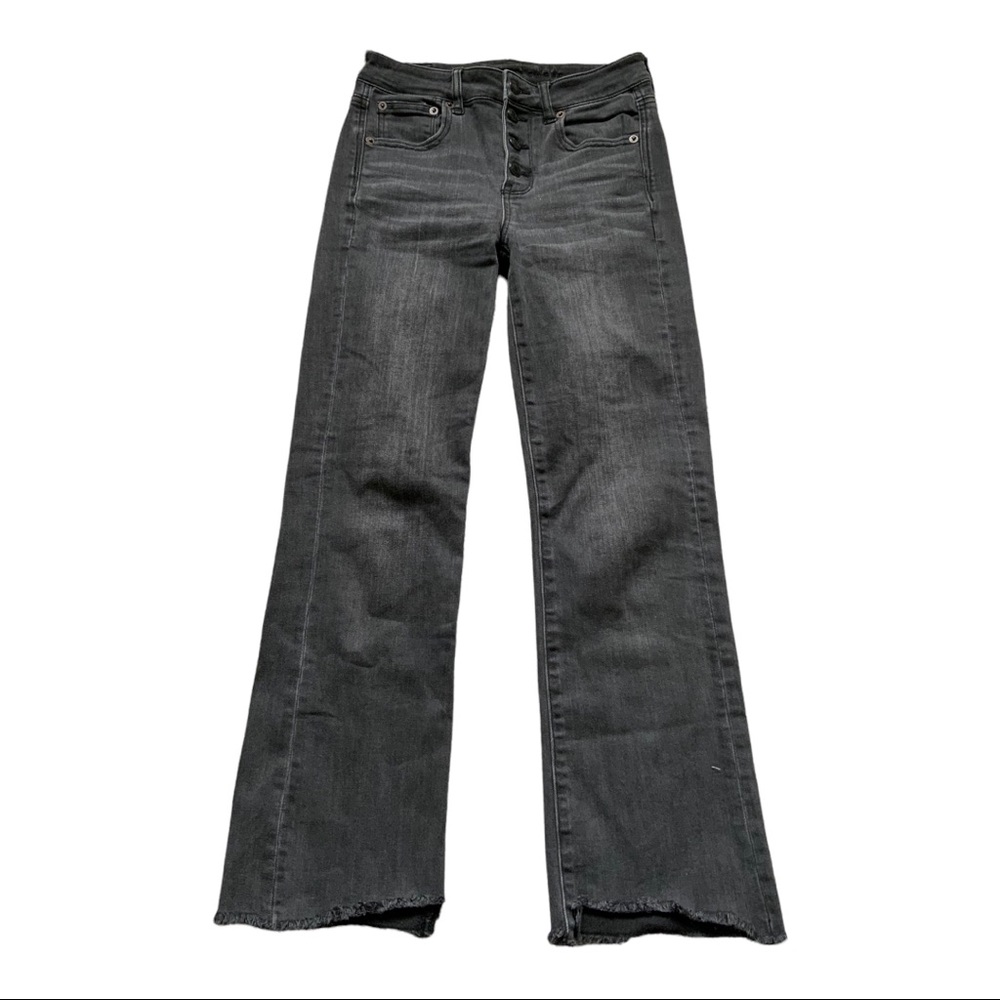 American Eagle Hi Rise Flare Jeans Black 2